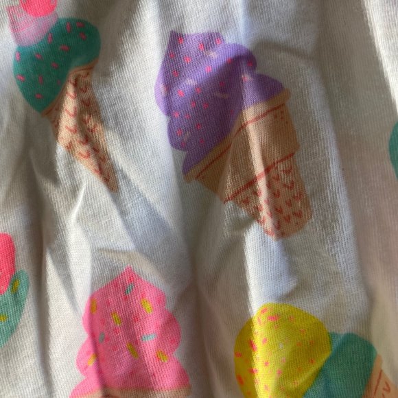 H&M Girls White Dress with Neon Ice Cream Cones Size 6-8 - Picture 2 of 4